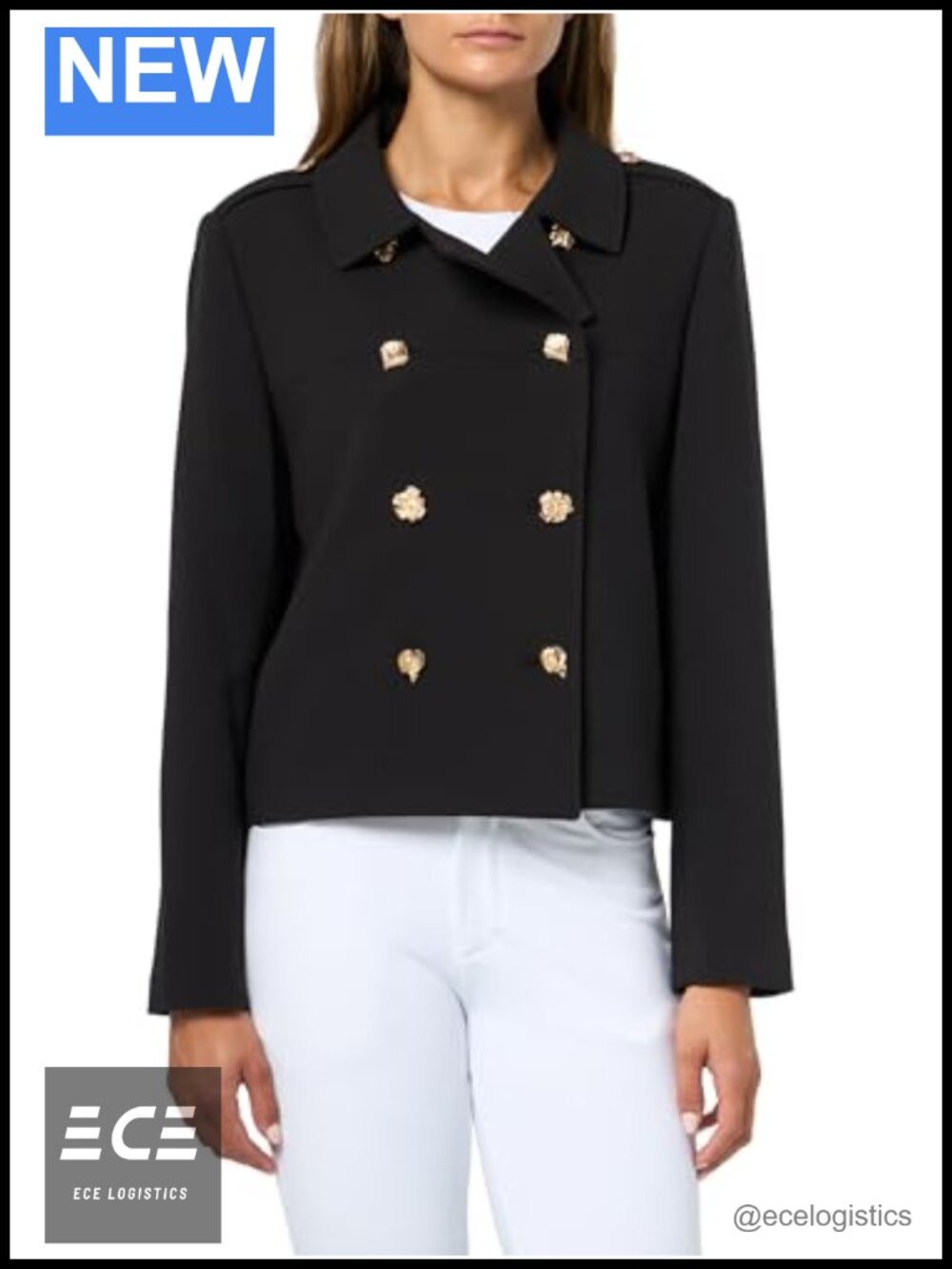 Long Sleeve Peacoat Classy Essential Jacket
